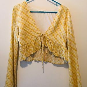 Yellow Tie Front Top